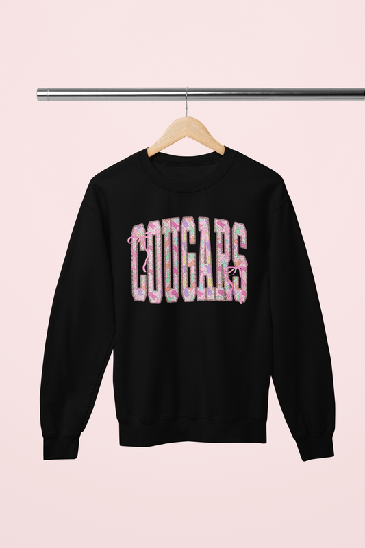 Peeps & Bows Cougars Easter Crew Neck Sweater
