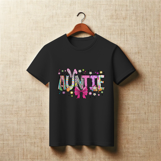 Coquette Easter AUNTIE Bow Graphic Apparel