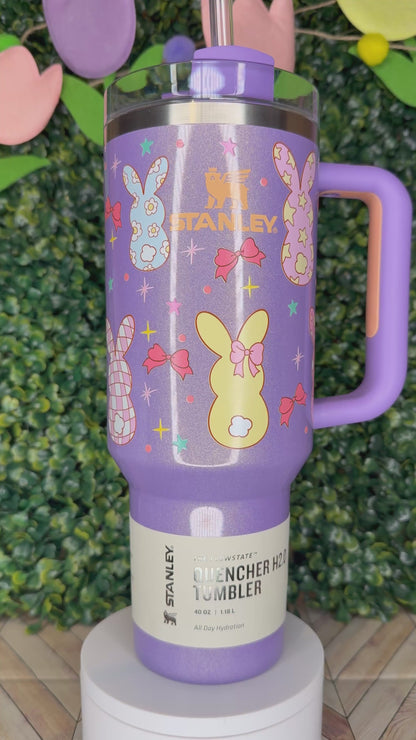Bunny Tails & Bows UV DTF - Stanley Quencher 30/40oz