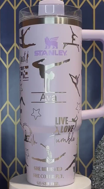 Vaso grabado de gimnasia - Stanley Quencher 30/40 oz