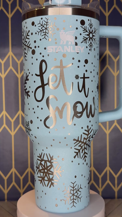 Let It Snow Engraved Tumbler - Stanley IceFlow 30oz Flip Straw