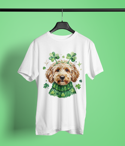 Lucky Goldendoodle Shamrock Graphic Apparel