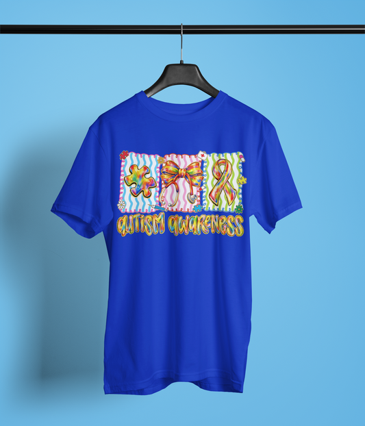 Autism Awareness Medical Apparel – Rainbow Stethoscope Puzzle Ribbon Design