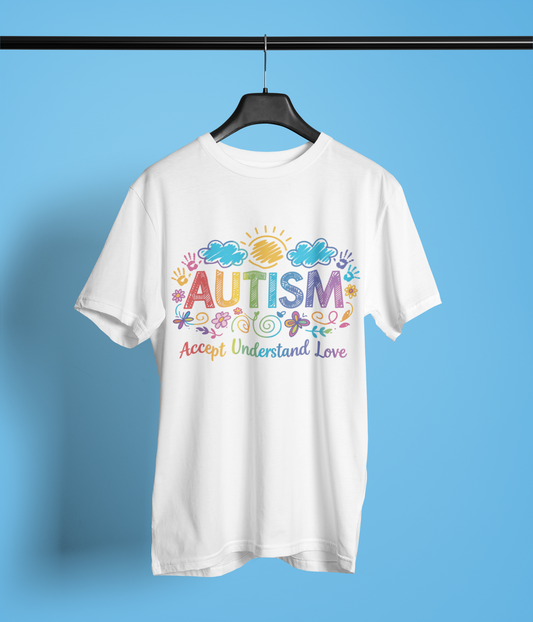 Autism Awareness Apparel – Accept Understand Love Colorful Positive Design