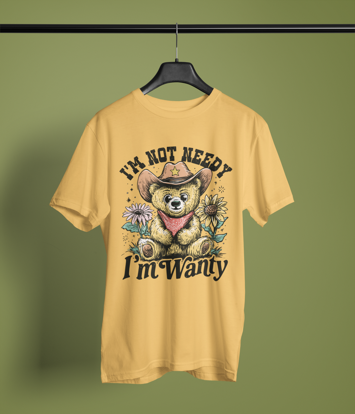 I’m Not Needy I’m Wanty Shirt, Cute Teddy Bear Shirt, Funny Western Shirt, Cowboy Bear Tee, Cute Graphic Tee, Country Style Shirt
