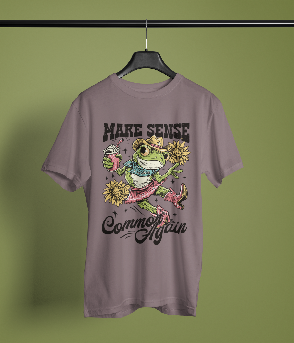 Make Sense Common Again Shirt, Funny Frog Shirt, Western Frog Tee, Funny Animal Shirt, Sarcastic Shirt, Cute Country Graphic Tee