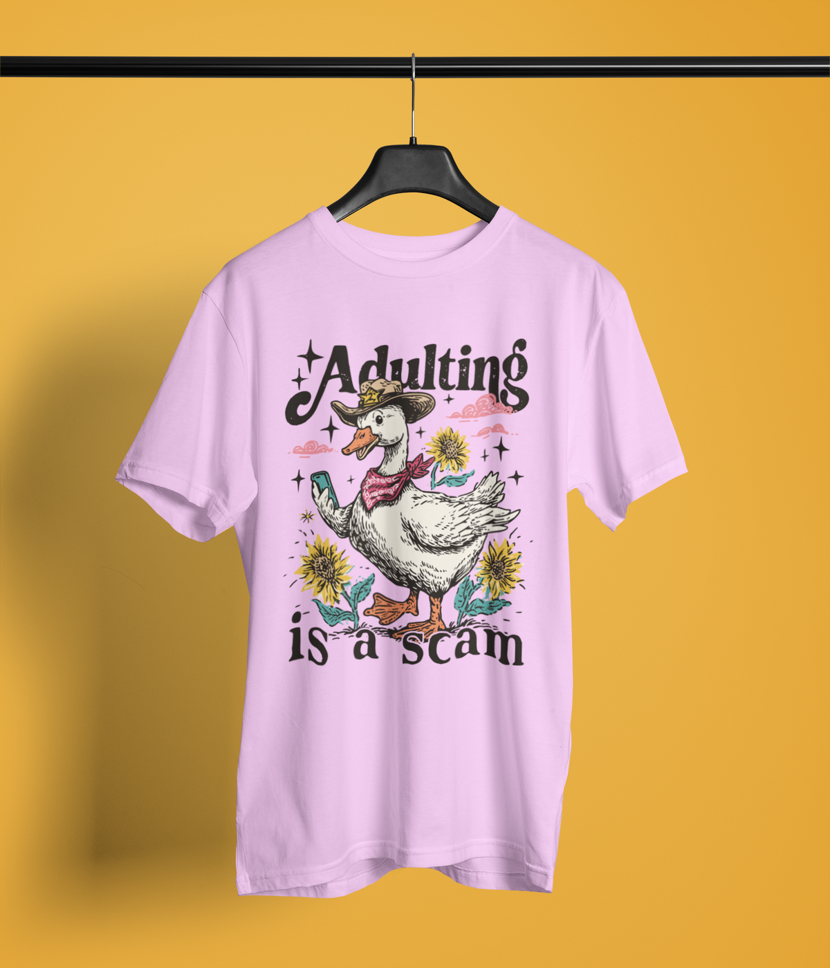 Adulting Is a Scam Shirt, Funny Goose Shirt, Funny Duck Shirt, Sarcastic Shirt, Western Animal Tee, Funny Graphic Tee