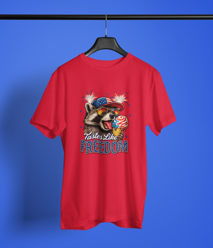 Tastes Like Freedom Raccoon Patriotic Shirt | Funny 4th of July Apparel