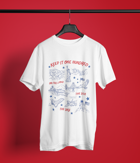 Keep It One Hundred Patriotic Shirt | Funny 4th of July Apparel