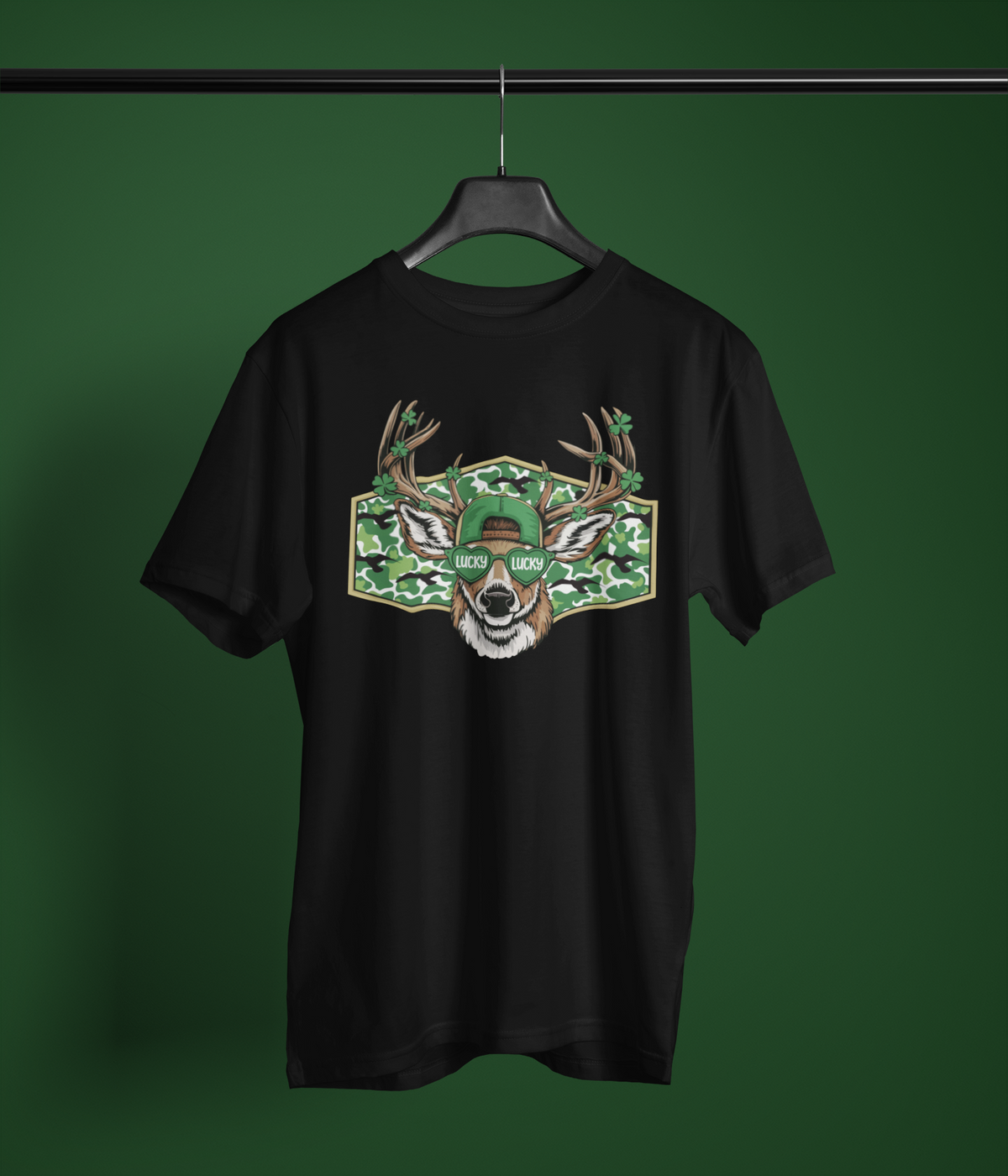 Lucky Deer Camo St. Patrick’s Day Graphic Apparel